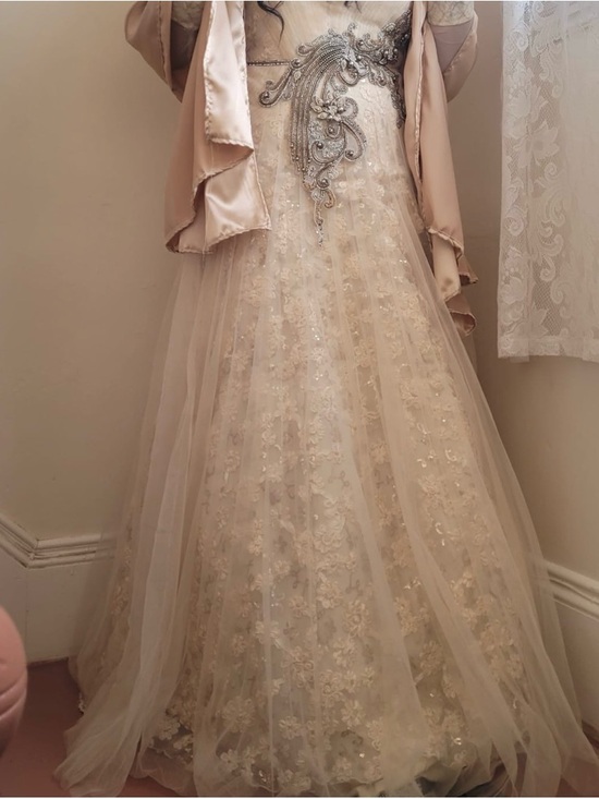 Dresses & Skirts - Embroidered Ivory Champagne Formal Gown